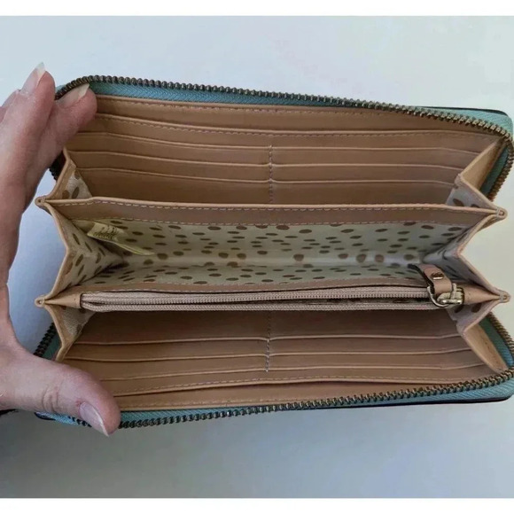 Kate Spade Grove Street Zip Around Continental Wallet Wristlet Seafoam Green - Picture 3 of 7